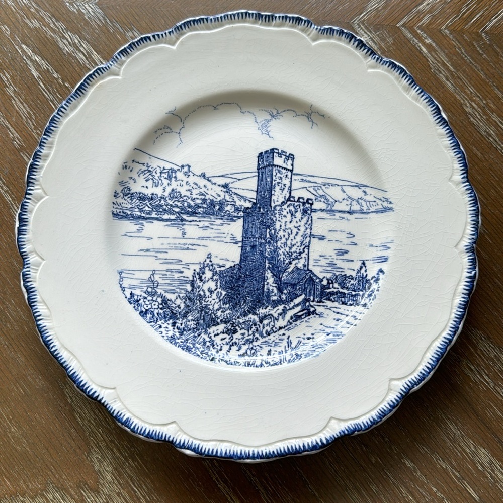 John Maddock & Sons Plate Actual Etching of Dartmouth Castle Devonshire